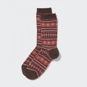 Ponozky Uniqlo HEATTECH Fair Isle Damske Hnede Slovensko | E017525