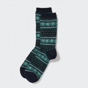 Ponozky Uniqlo HEATTECH Fair Isle Damske Námornícka Modrá Slovensko | K268908