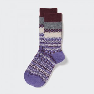 Ponozky Uniqlo HEATTECH Fair Isle Damske Nachový Slovensko | Q695389