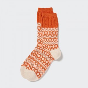 Ponozky Uniqlo HEATTECH Fair Isle Damske Oranžové Slovensko | Z840982