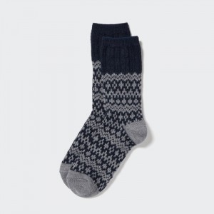 Ponozky Uniqlo HEATTECH Fair Isle Damske Námornícka Modrá Slovensko | X619764