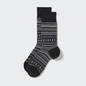Ponozky Uniqlo HEATTECH Fair Isle Panske Čierne Slovensko | I744011
