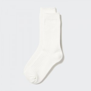 Ponozky Uniqlo HEATTECH Rebrovaný Damske Biele Slovensko | U093866