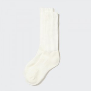 Ponozky Uniqlo HEATTECH Rebrovaný Pile-Podsite Damske Biele Slovensko | M561189