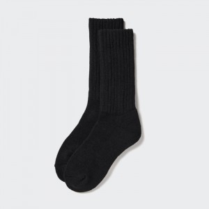Ponozky Uniqlo HEATTECH Rebrovaný Pile-Podsite Damske Čierne Slovensko | L932741