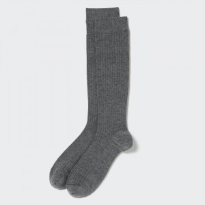 Ponozky Uniqlo HEATTECH Siroke Topanky Rebrovaný Knee High Panske Tmavo Siva Slovensko | R748938
