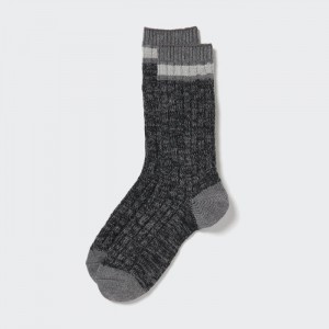 Ponozky Uniqlo HEATTECH Slub Rebrovaný Panske Tmavo Siva Slovensko | N714140