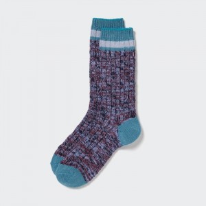 Ponozky Uniqlo HEATTECH Slub Rebrovaný Panske Modre Slovensko | S373924