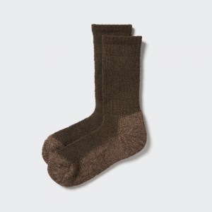 Ponozky Uniqlo HEATTECH Soft Pile Heather Panske Tmavo Hnede Slovensko | A461149