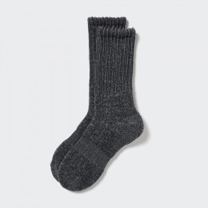 Ponozky Uniqlo HEATTECH Soft Pile Rebrovaný Panske Tmavo Siva Slovensko | G112221