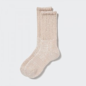 Ponozky Uniqlo HEATTECH Soft Pile Rebrovaný Panske Béžové Slovensko | B244334