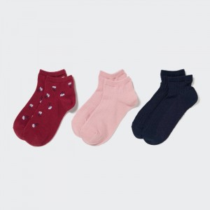 Ponozky Uniqlo Kratke 3 Pack Detske Červené Slovensko | P718578