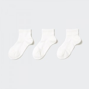 Ponozky Uniqlo Kratke 3 Pack (Sports/Piled) Damske Biele Slovensko | Z908476