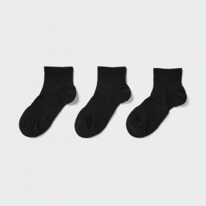 Ponozky Uniqlo Kratke 3 Pack (Sports/Piled) Damske Čierne Slovensko | T136953
