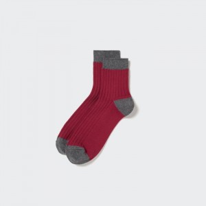 Ponozky Uniqlo Rebrovaný Half Panske Červené Slovensko | V904866