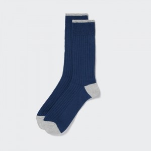 Ponozky Uniqlo Rebrovaný Panske Modre Slovensko | Y051757