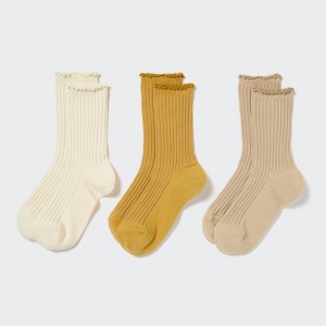 Ponozky Uniqlo Regular 3 Pack Detske Biele Slovensko | I413129