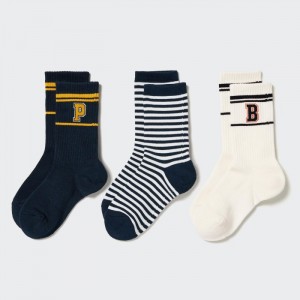 Ponozky Uniqlo Regular 3 Pack Detske Modre Slovensko | W596800