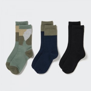 Ponozky Uniqlo Regular 3 Pack Detske Olivovo Zelená Slovensko | L161953