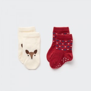 Ponozky Uniqlo Socks (2 Pairs) Pre Babatka Červené Slovensko | L255490