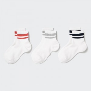 Ponozky Uniqlo Socks 3 Pack (Crew Pile Line) Damske Biele Slovensko | E098464