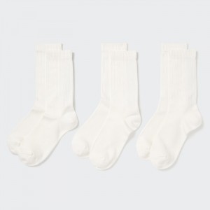 Ponozky Uniqlo Socks 3 Pack (Rebrovaný) Damske Biele Slovensko | Y268343