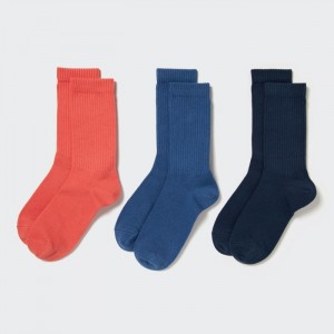 Ponozky Uniqlo Socks 3 Pack (Rebrovaný) Damske Oranžové Slovensko | G270457