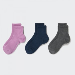 Ponozky Uniqlo Socks 3 Pack (Rebrovaný Pile) Damske Nachový Slovensko | A758687