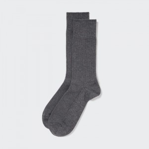 Ponozky Uniqlo Supima® Bavlnene Pique Panske Tmavo Siva Slovensko | C277836