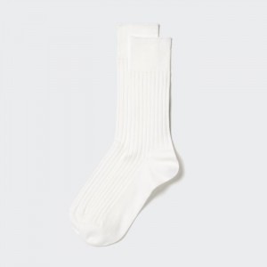 Ponozky Uniqlo Supima® Bavlnene Siroke Topanky Rebrovaný Panske Biele Slovensko | H031211