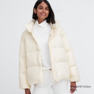 Páperové Bundy Uniqlo Powder Soft (NANODESIGN™) Damske Biele Slovensko | C487283