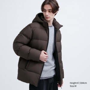 Páperové Bundy Uniqlo Powder Soft (NANODESIGN™) Panske Tmavo Hnede Slovensko | I660449