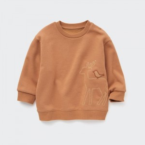Pulover Uniqlo Fleece (Deer) Pre Babatka Hnede Slovensko | R169819