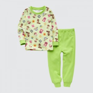 Pyžamá Uniqlo Long Sleeve Pre Babatka Svetlo Zelene Slovensko | J629041