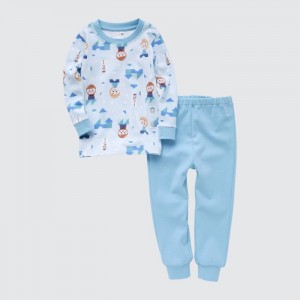 Pyžamá Uniqlo Long Sleeve Pre Babatka Svetlo Modre Slovensko | V451625