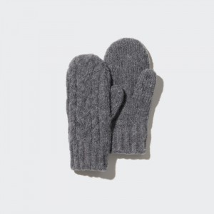 Rukavice Uniqlo HEATTECH Cable Pletené Mittens Detske Siva Slovensko | Y620475