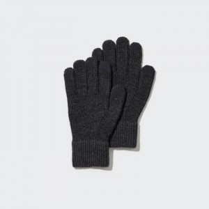 Rukavice Uniqlo HEATTECH Pletené Panske Tmavo Siva Slovensko | T574764