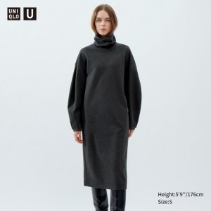 Saty Uniqlo Brushed Jersey Turtleneck Long-Sleeve Damske Tmavo Siva Slovensko | T477997