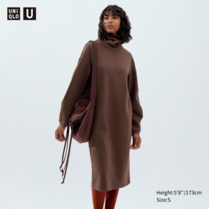 Saty Uniqlo Brushed Jersey Turtleneck Long-Sleeve Damske Hnede Slovensko | O865991