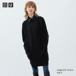 Saty Uniqlo Mock Neck Long-Sleeve Damske Čierne Slovensko | P593085