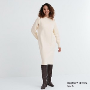 Saty Uniqlo Souffle Yarn Long-Sleeve Damske Biele Slovensko | U335882