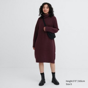 Saty Uniqlo Souffle Yarn Turtleneck Damske Wine Slovensko | T300170