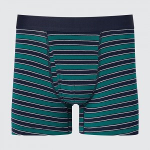 Slipy Uniqlo Bavlnene Pruhované Boxer Panske Zelene Slovensko | G525397