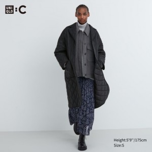 Spodné Kabáty Uniqlo PUFFTECH Oversized (Warm Polstrované) Damske Čierne Slovensko | D398906