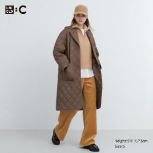 Spodné Kabáty Uniqlo PUFFTECH Oversized (Warm Polstrované) Damske Hnede Slovensko | K798622