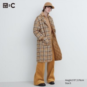 Spodné Kabáty Uniqlo PUFFTECH Oversized (Warm Polstrované) Damske Béžové Slovensko | H329187