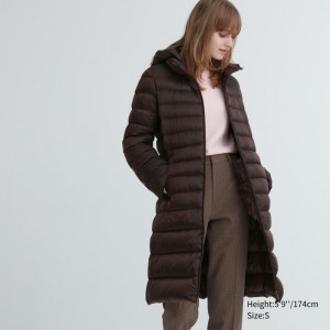Spodné Kabáty Uniqlo Ultra Light Long Damske Tmavo Hnede Slovensko | B309597
