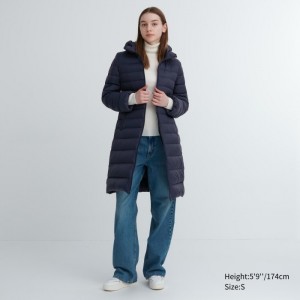 Spodné Kabáty Uniqlo Ultra Light Long Damske Námornícka Modrá Slovensko | W520646