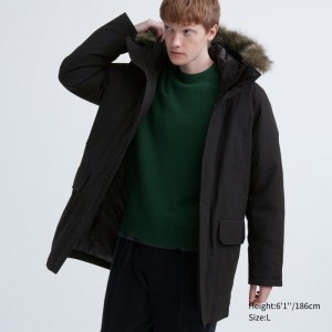 Spodné Kabáty Uniqlo Ultra Warm Hybrid Panske Čierne Slovensko | R577981
