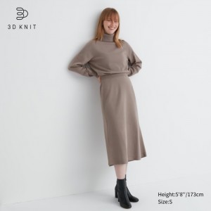 Sukne Uniqlo 3D Knit Souffle Yarn Damske Béžové Slovensko | F140122